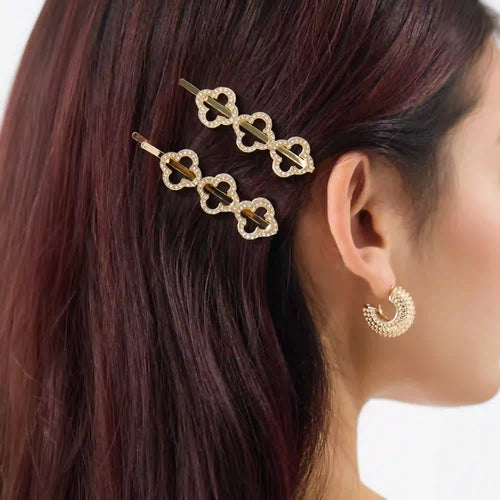 Sparkle Clover Hair Slides Set