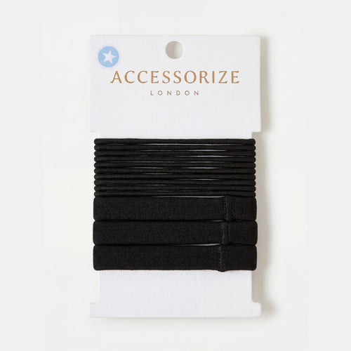 Pack of 15 Mix Hair Bands Black