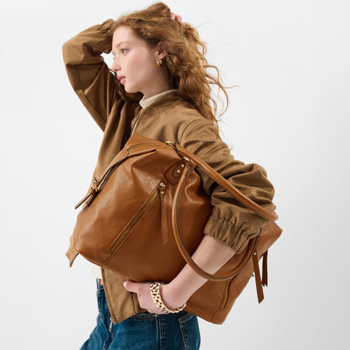 Double Zip Front Shoulder Bag