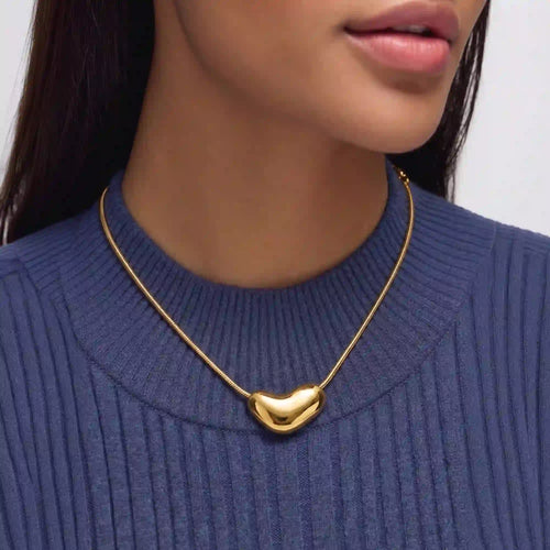 Waterproof Stainless Steel Molten Pendant Necklace