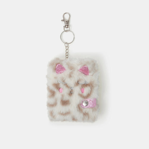 Girls Mini Fluffy Cat Keychain