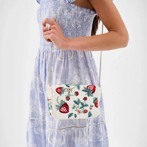 Strawberry Beaded Sling Bag