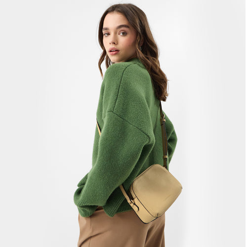 Double Zip Crossbody Bag Yellow