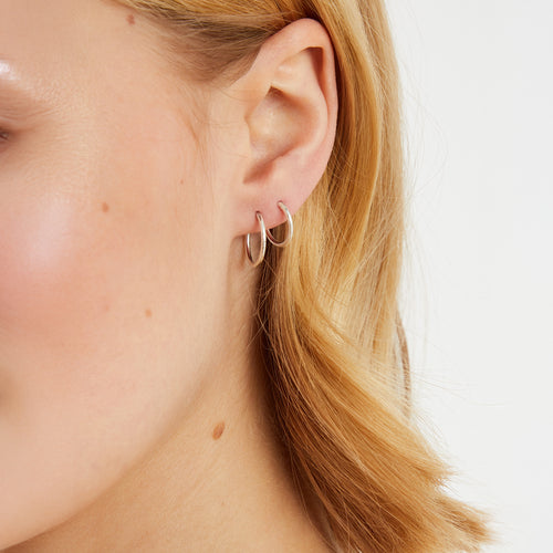 925 Sterling Silver Hoop Earrings Pack of 2
