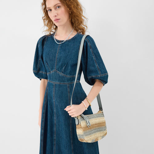 Stripe Woven Cross Body Bag