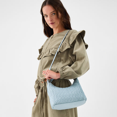 Quilted Crossbody Strap Handbag Blue