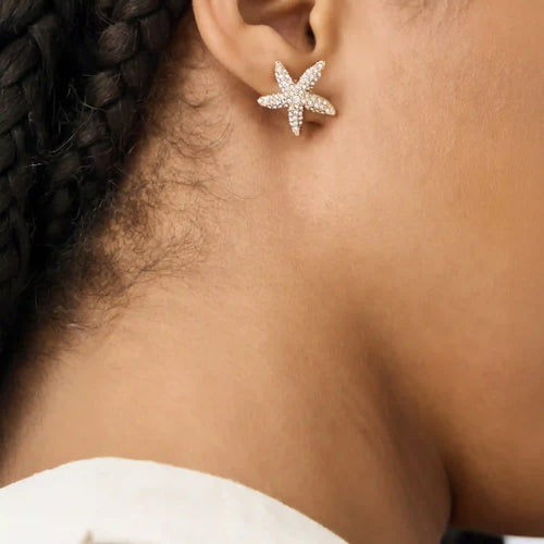 Diamanté Starfish Stud Earrings