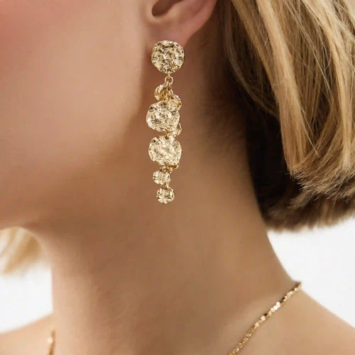 Molten Coin Drop Earrings