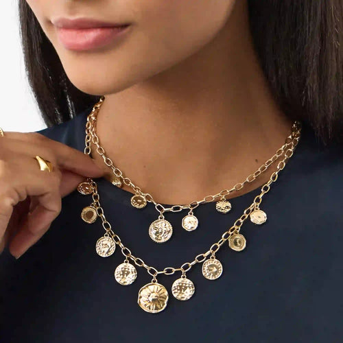 Coin Charm Necklaces Pack of 2