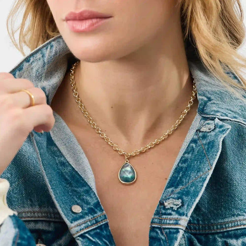 Jewel Teardrop Pendant Necklace