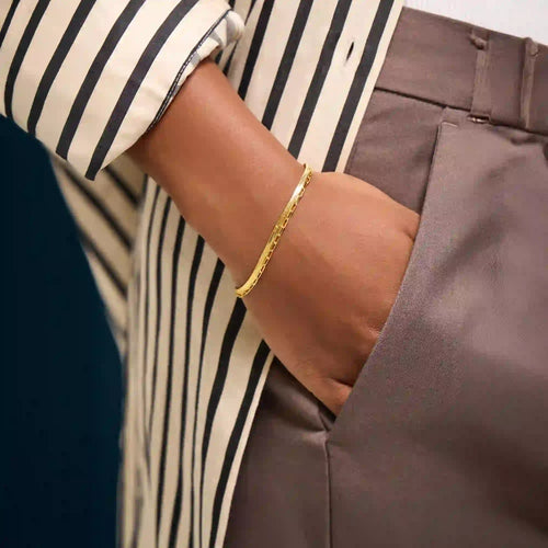 14k Gold-Plated Omega Layered Bracelet