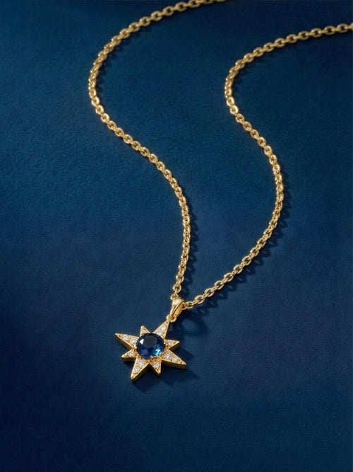 14k Gold-Plated Gem Star Pendant Necklace