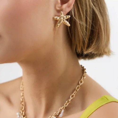 Pearl Starfish Stud Earrings