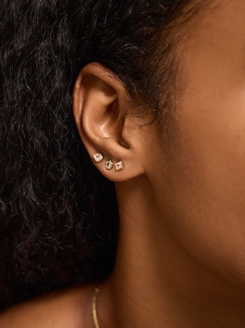 14k Gold-Plated Gemstone Stud Earrings Pack Of 3