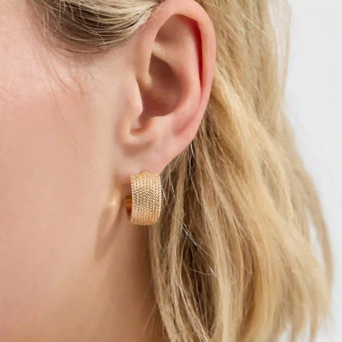 Mini Texture Huggie Hoop Earrings