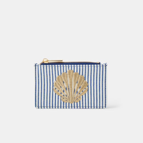 Shell Embroidered Cardholder