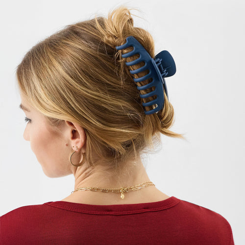 Large Matte Hair Claw Clip Blue