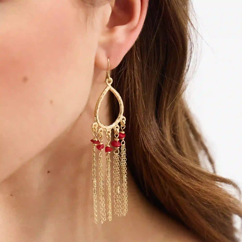 Teardrop Tassel Drop Earrings