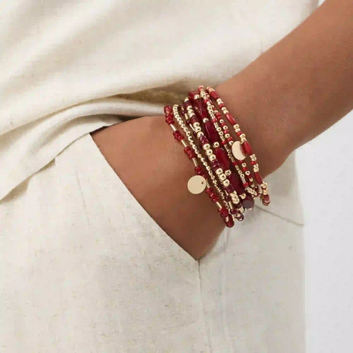 Mix Bead Stretch Bracelets Pack of 8