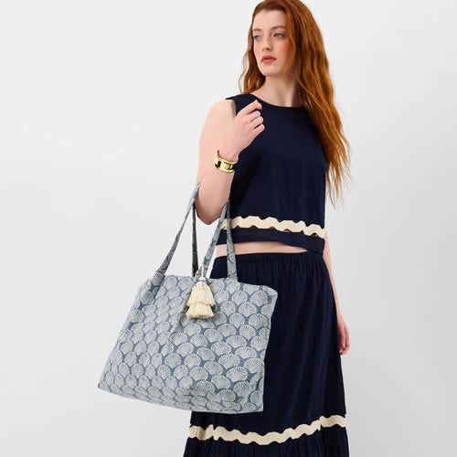 Blue Shell Print Weekend Bag