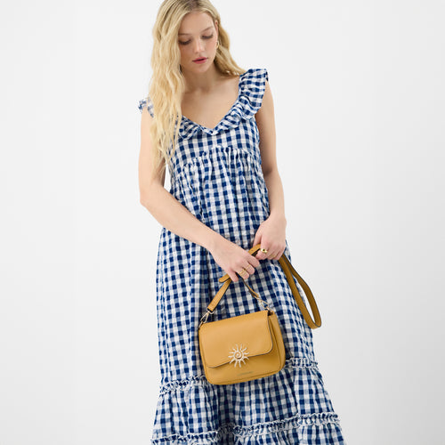 Sun Faux Leather Crossbody Bag