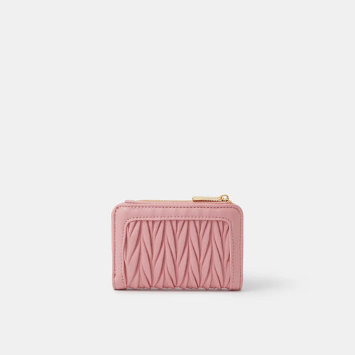 Pink Ruched Bi-Fold Purse