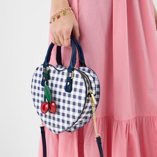 Gingham Heart Crossbody Bag