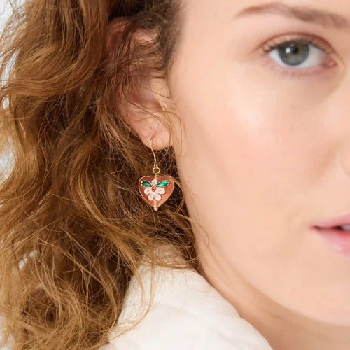 Heart Charm Drop Earrings