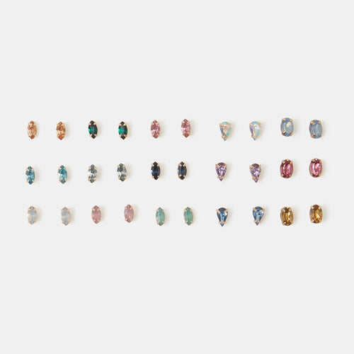 Gemstone Marquise Stud Earrings Pack of 15