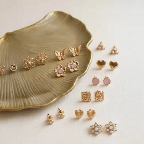 Flower Stud Earrings Pack of 10
