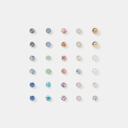 Gemstone Stud Earrings Pack of 15