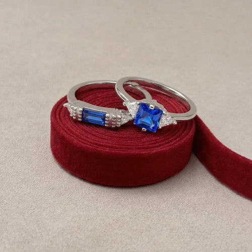 2-Pack Cubic Zirconia Rings Silver