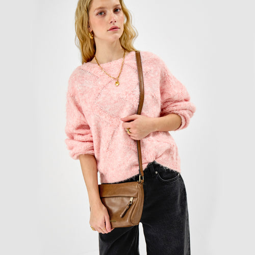 Zip Front Crossbody Bag