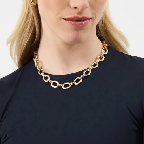 Chunky Oval Link Chain Necklace Gold