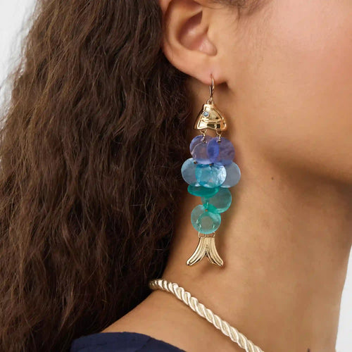 Ombré Fish Drop Earrings