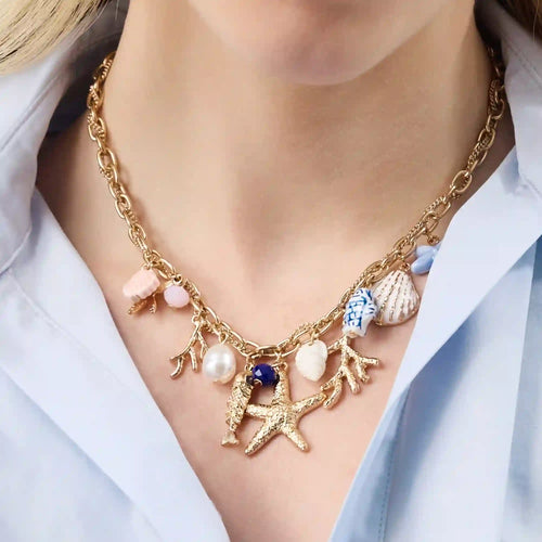 Starfish Charm Dual Chain Necklace