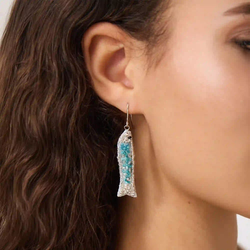 Mini Beaded Fish Drop Earrings