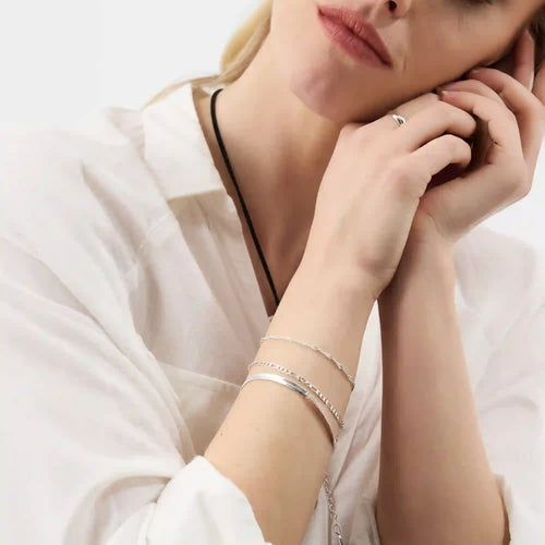 Delicate Chain Bracelets Silver Pack of 3