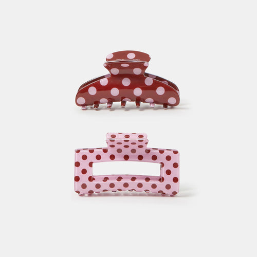 Pack of 2 Polka Dot Claw Clips