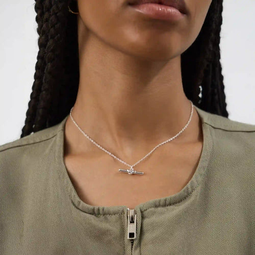 T-Bar Pendant Necklace Silver
