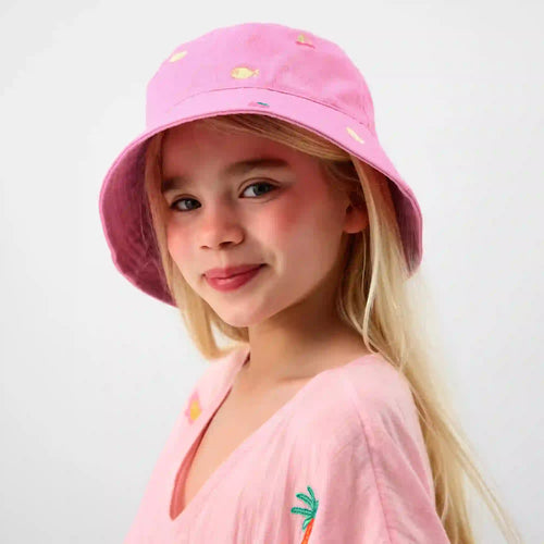 Girls Fruit Embroidered Bucket Hat