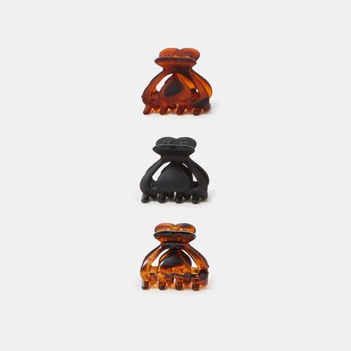 Pack of 3 Heart Claw Clips
