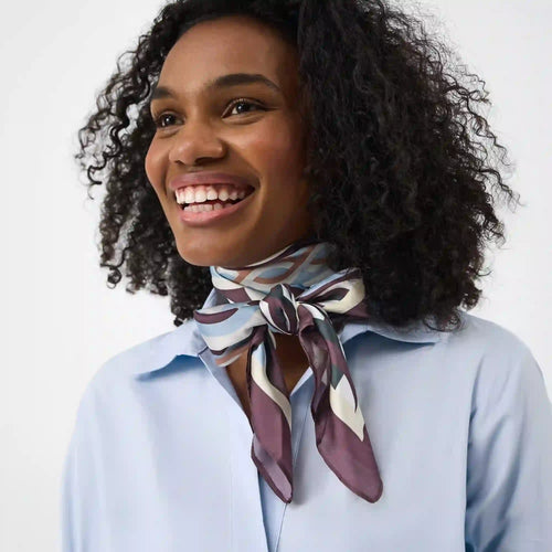 Link Print Square Satin Scarf