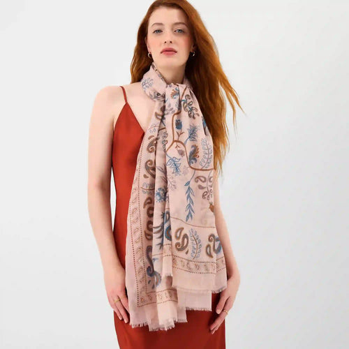 Lightweight Paisley Print Scarf