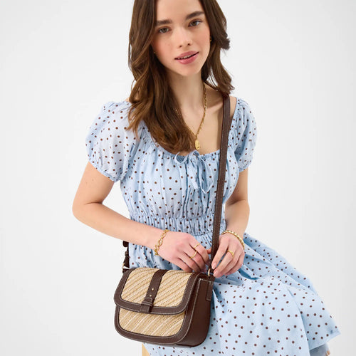 Brown Woven Sling Bag