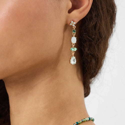 Frosted Flower Drop Earrings