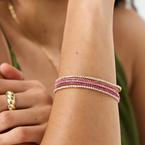 Pink Sparkle Stretch Bracelets Pack of 5