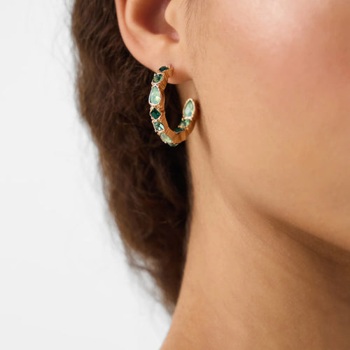 Gemstone Hoop Earrings