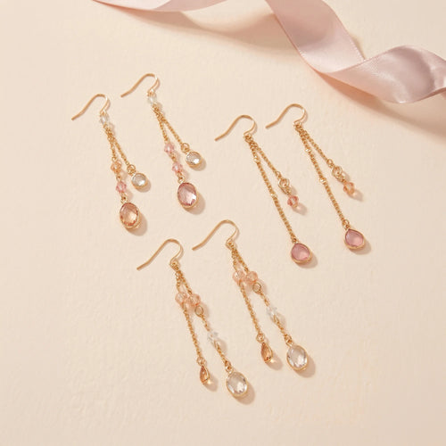 Gem Chain Drop Earrings Pack of 3