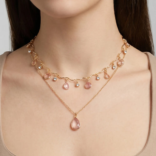 Gemstone Pendant Necklaces Pack of 2